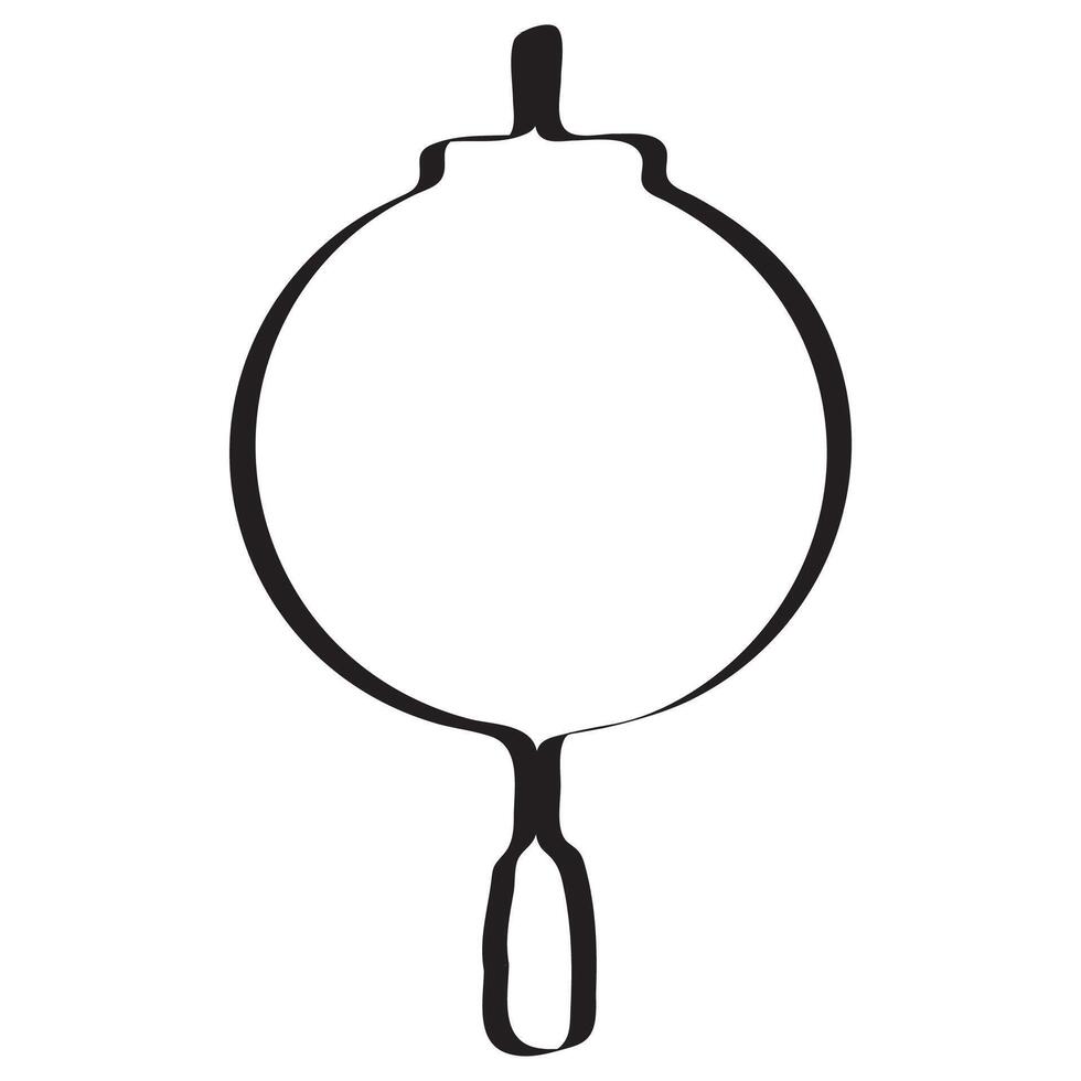 chinese new year chinese round lantern simple icon drawn with original outline, for posters or other holiday designs vector