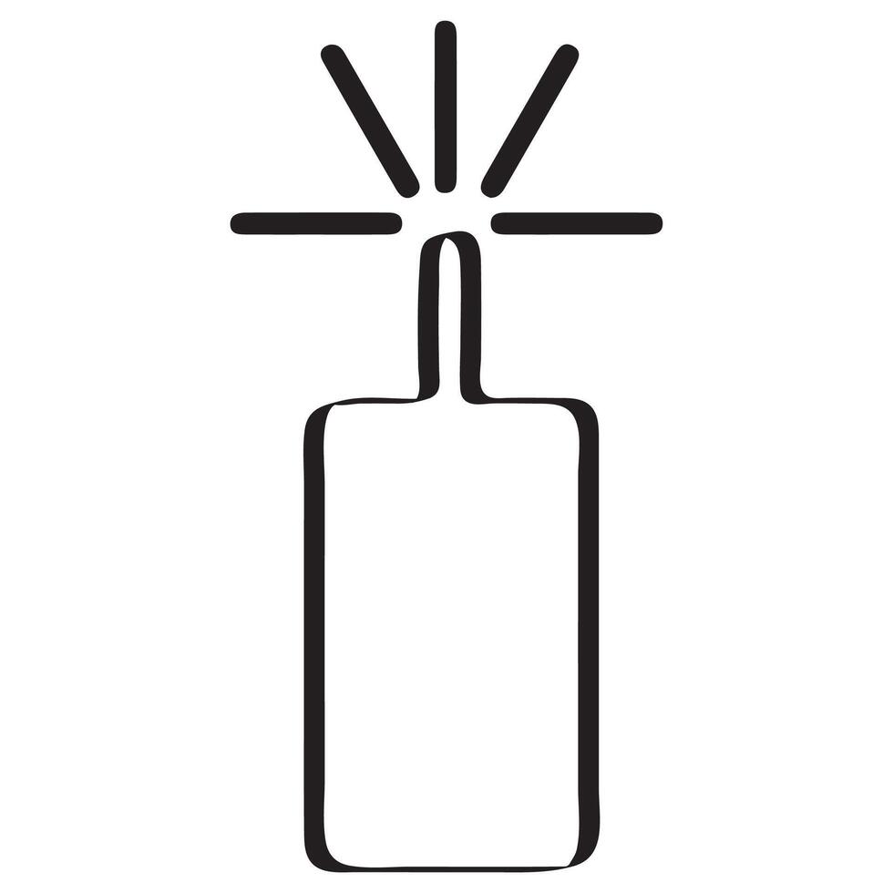 chinese new year fireworks simple icon drawn with original outline, for posters or other holiday designs vector