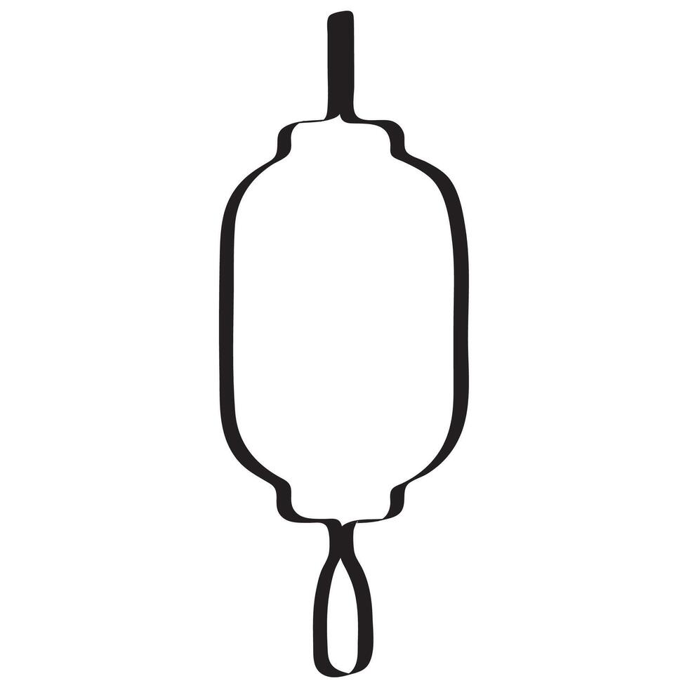 chinese new year chinese long lantern simple icon drawn with original outline, for posters or other holiday designs vector