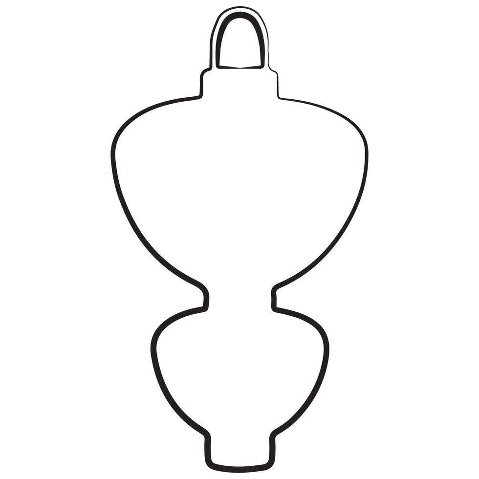 simple icon of Chinese paper lantern with two sections for Chinese New Year drawn with original outline vector