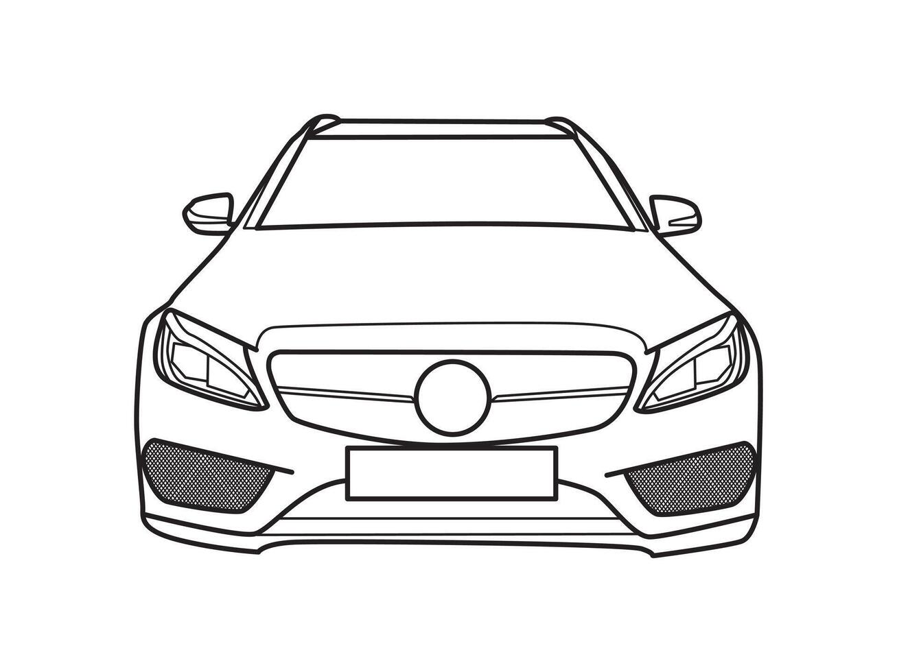 Luxury car font side view metal wall art for CNC leaser cutting vector
