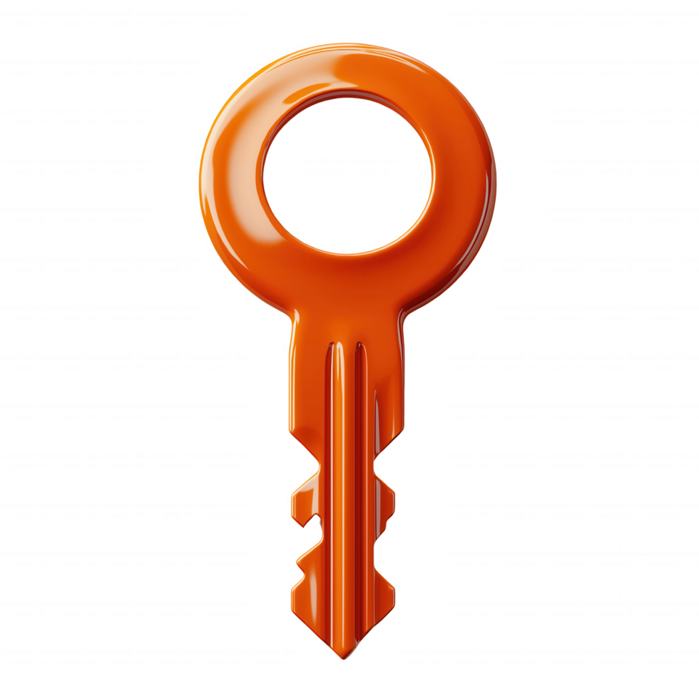 A key with a hole in the middle is orange png