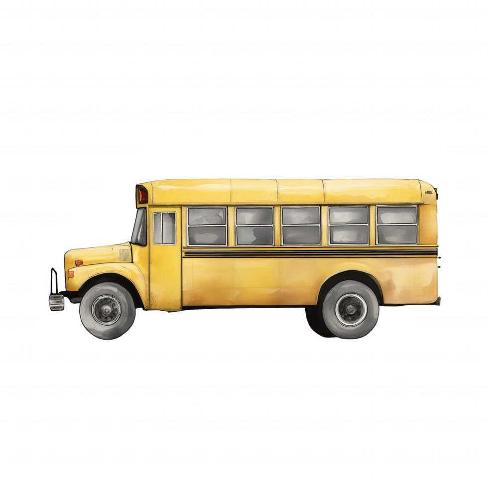 A yellow school bus with a black stripe on the side png