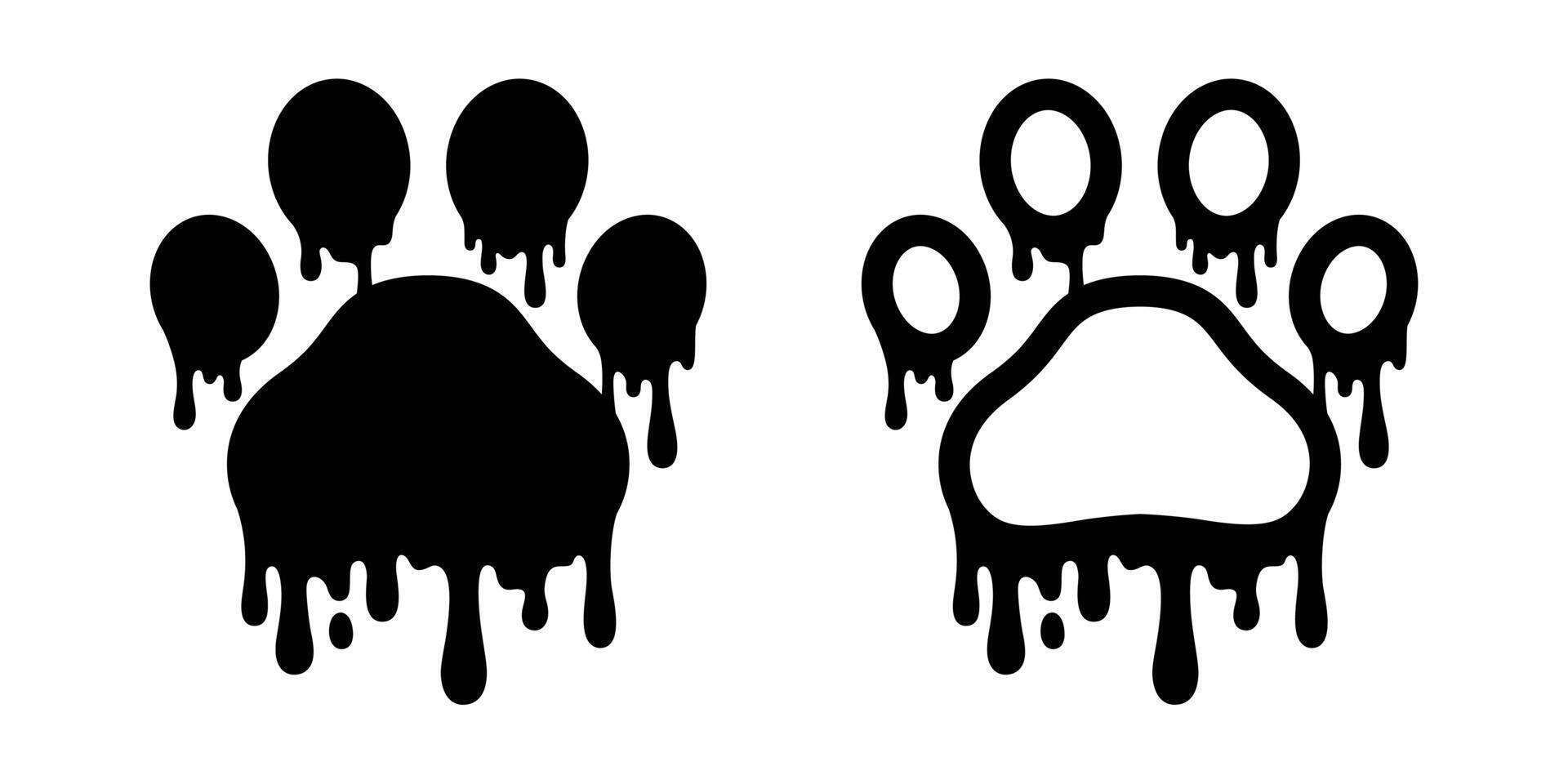 dog paw cat footprint icon color Sagging Flowing splash graffiti kitten french bulldog bear pet cartoon logo symbol character doodle french bulldog illustration design clip art vector