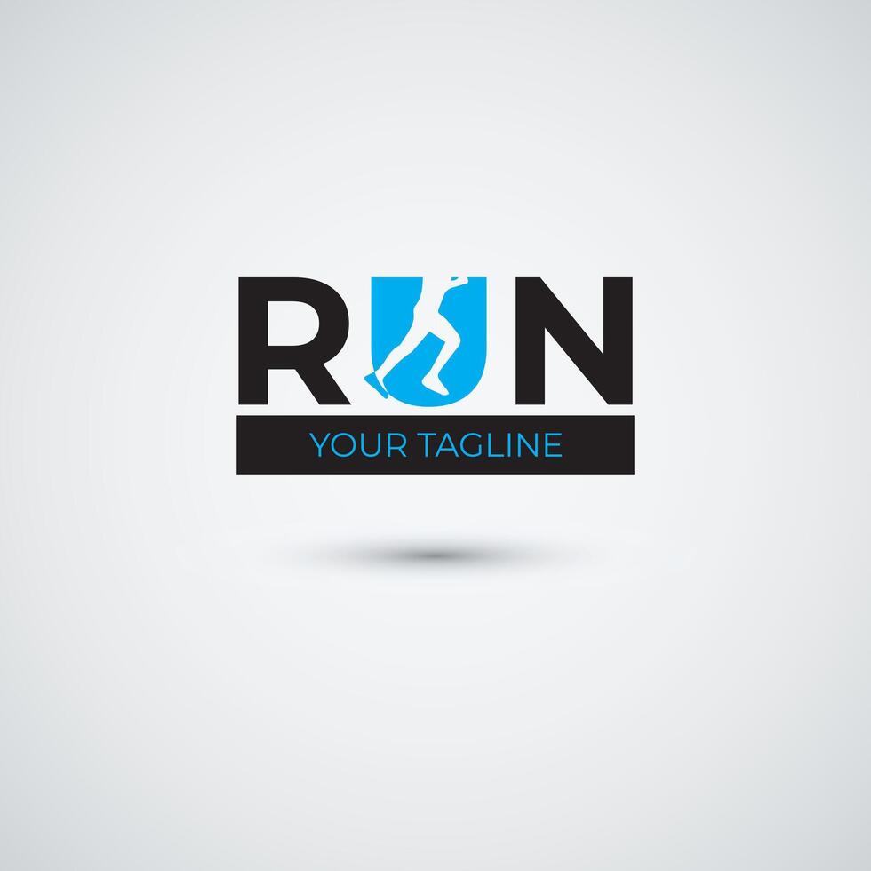 Running man logo jogging and marathon logo template design vector