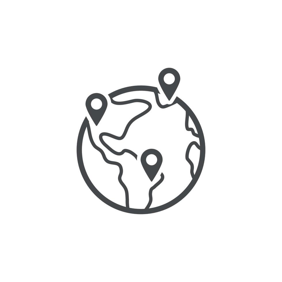 The design outlines the application of strategic geographic points of location. vector