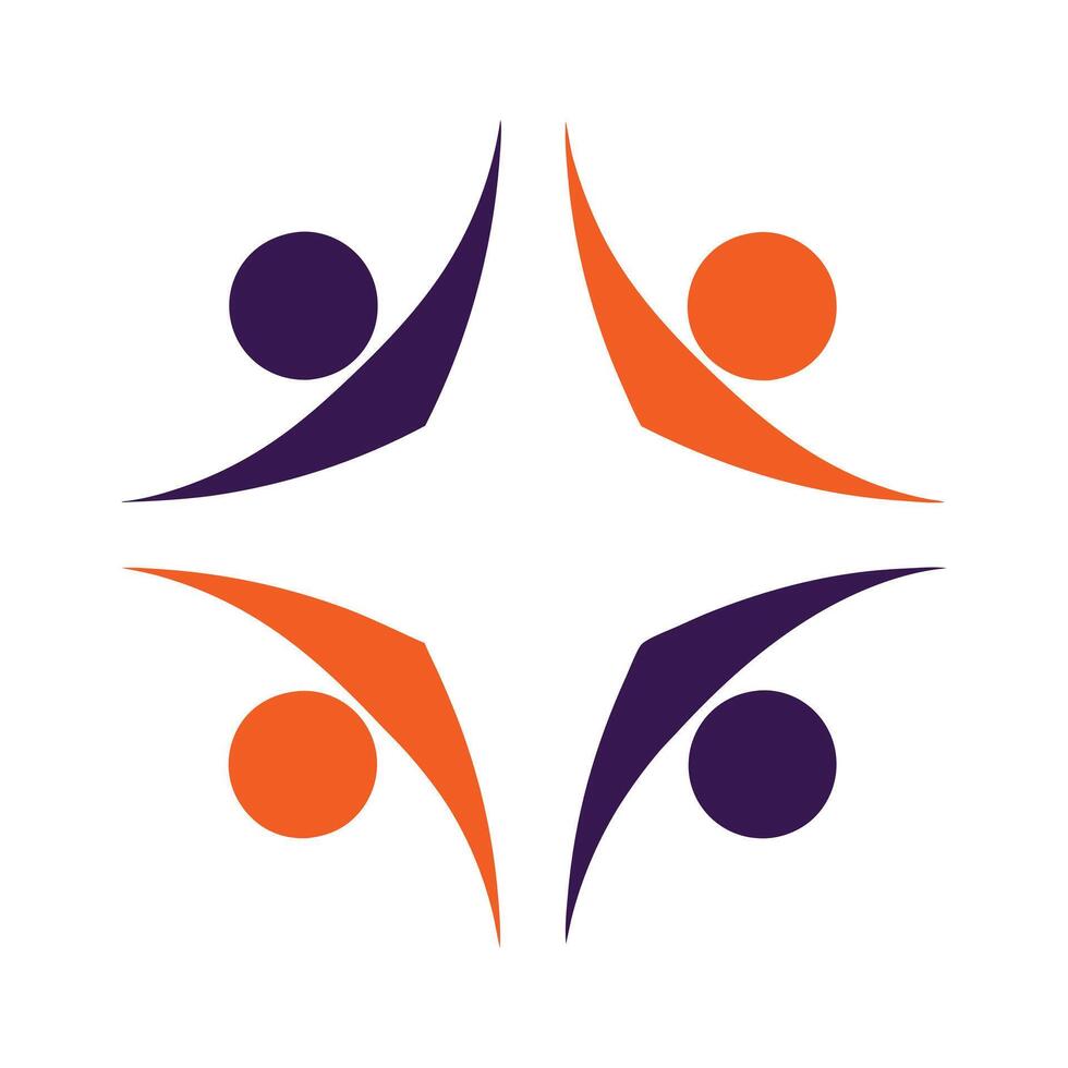 Vibrant People Unity Logo Design vector