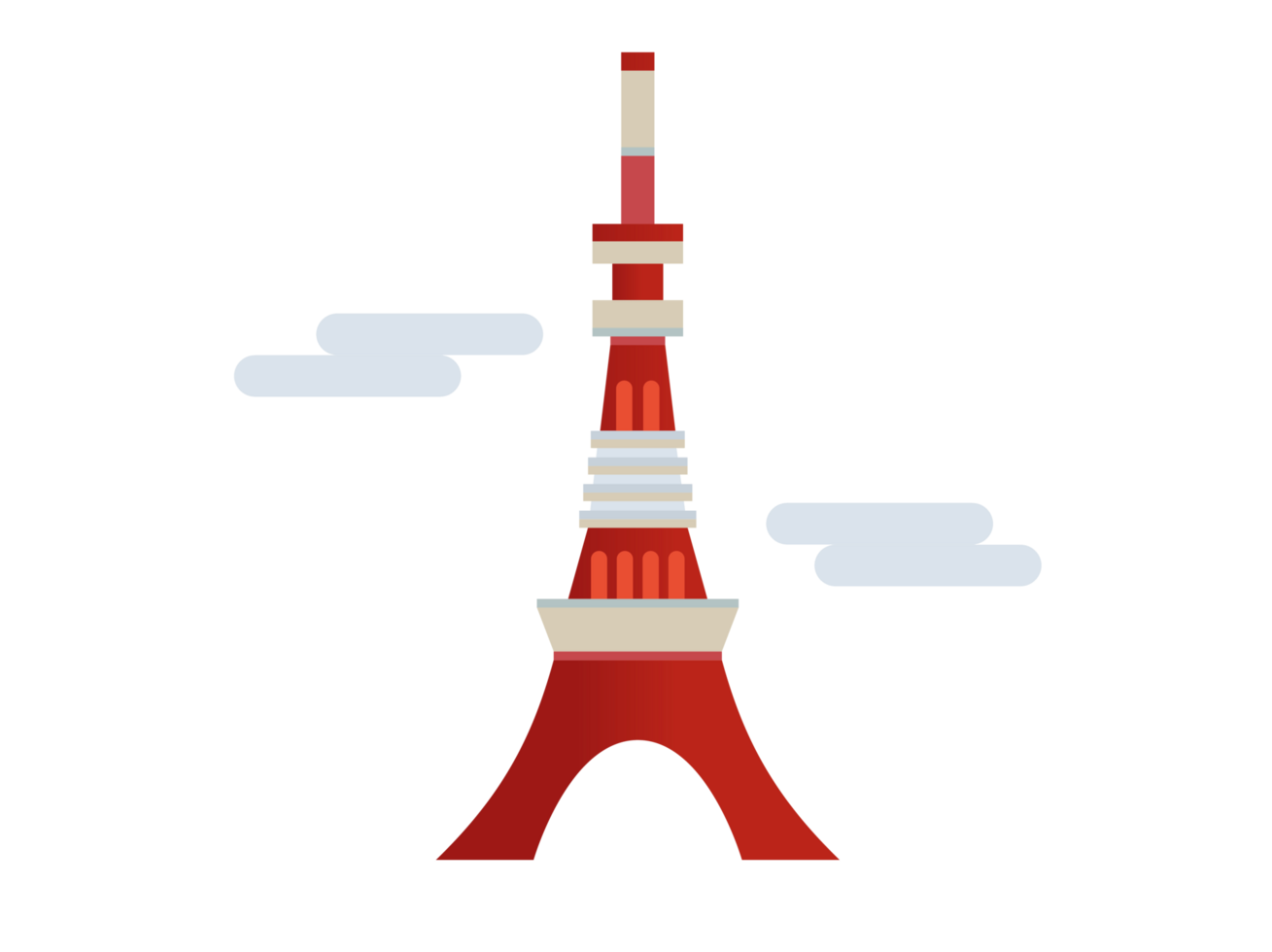 The red Tokyo Tower architecture building icon png