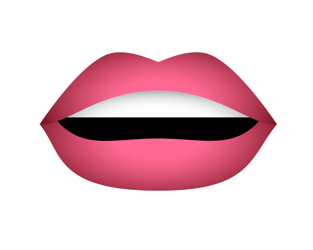 Gradient human mouth icon with pair of lips png