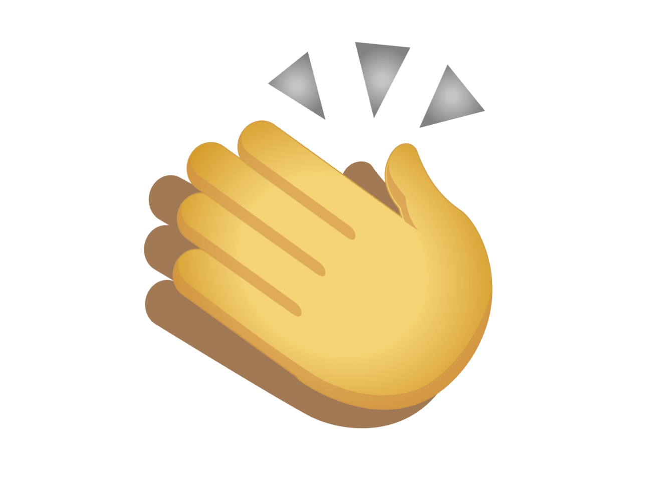 Clapping yellow gesture hands icon for applause or appreciation png