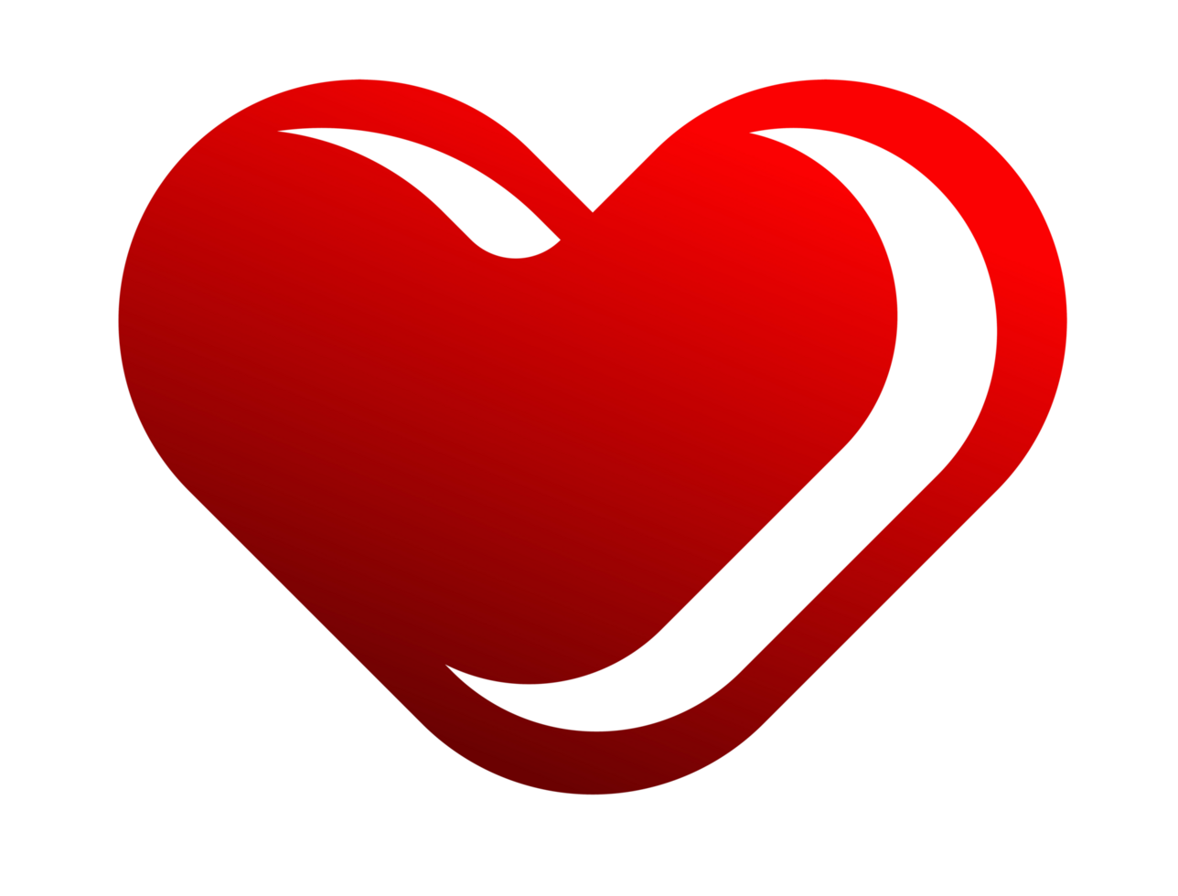 Y2K gradient red retro heart icon png