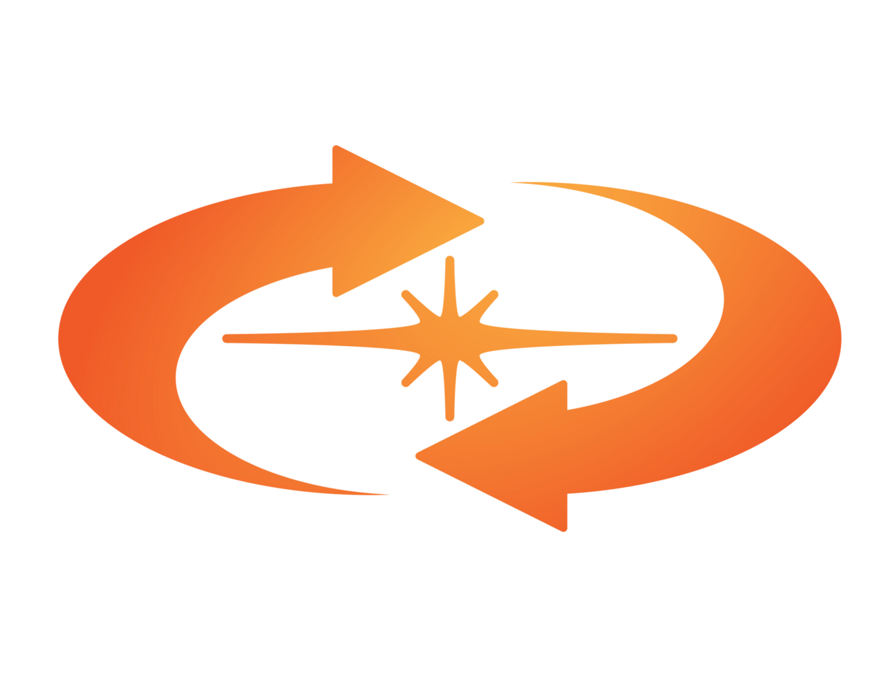 Y2K gradient orange retro two ways arrow and star icon png