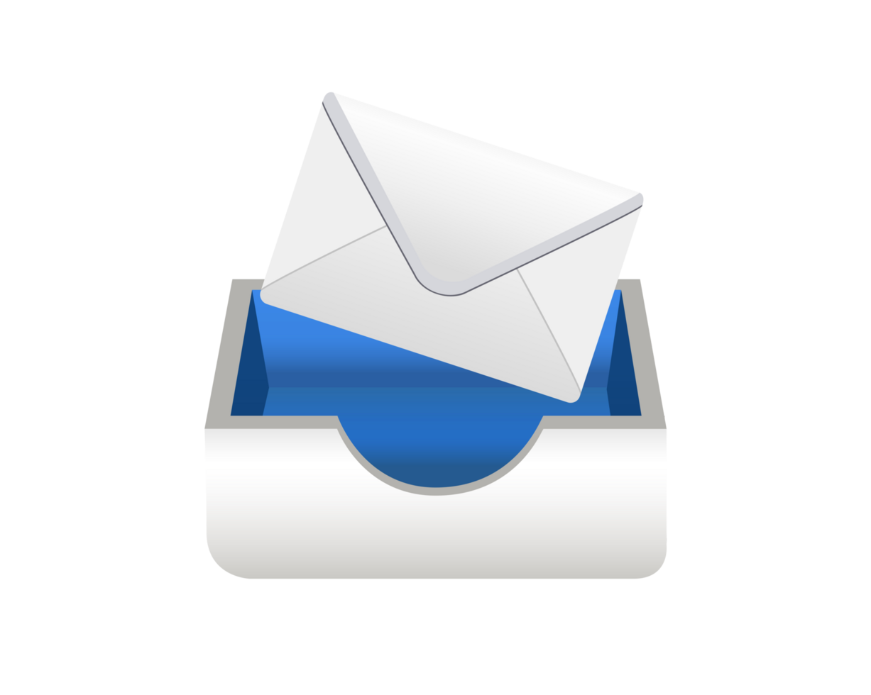 White envelope , mail, document paper tray icon png