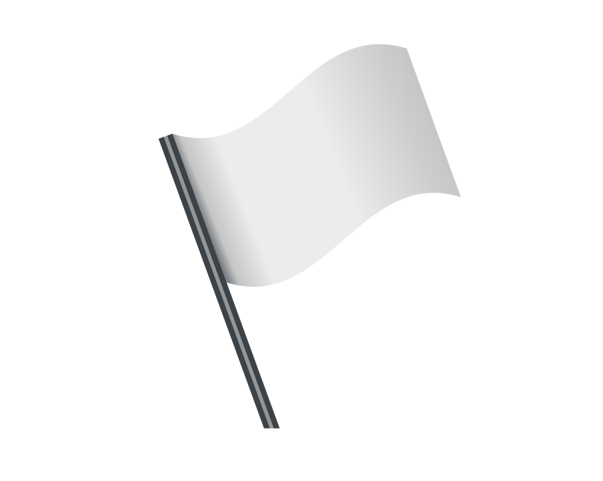 Rectangular gradient white flag icon with silver pole png