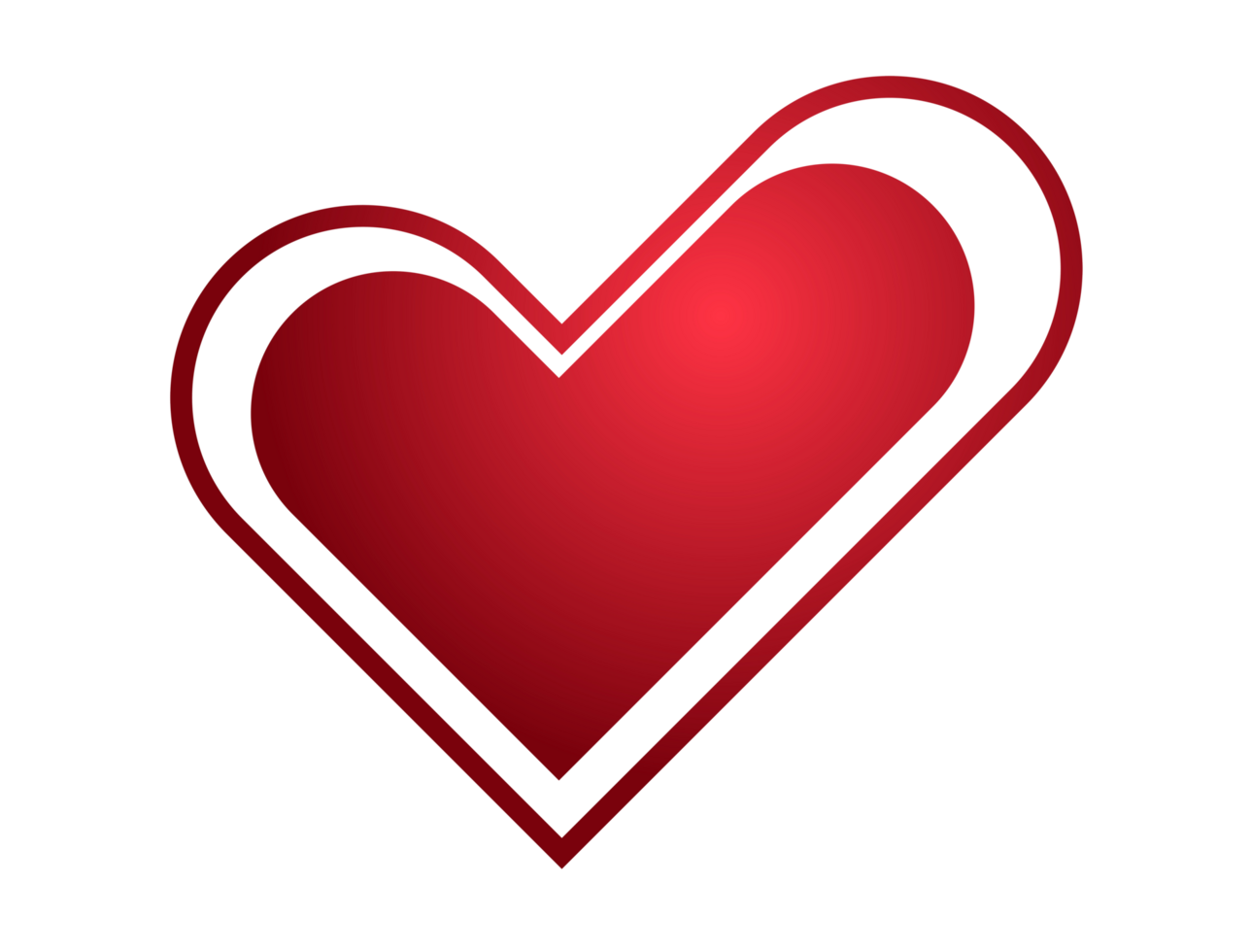 Y2K gradient red retro heart and star icon png