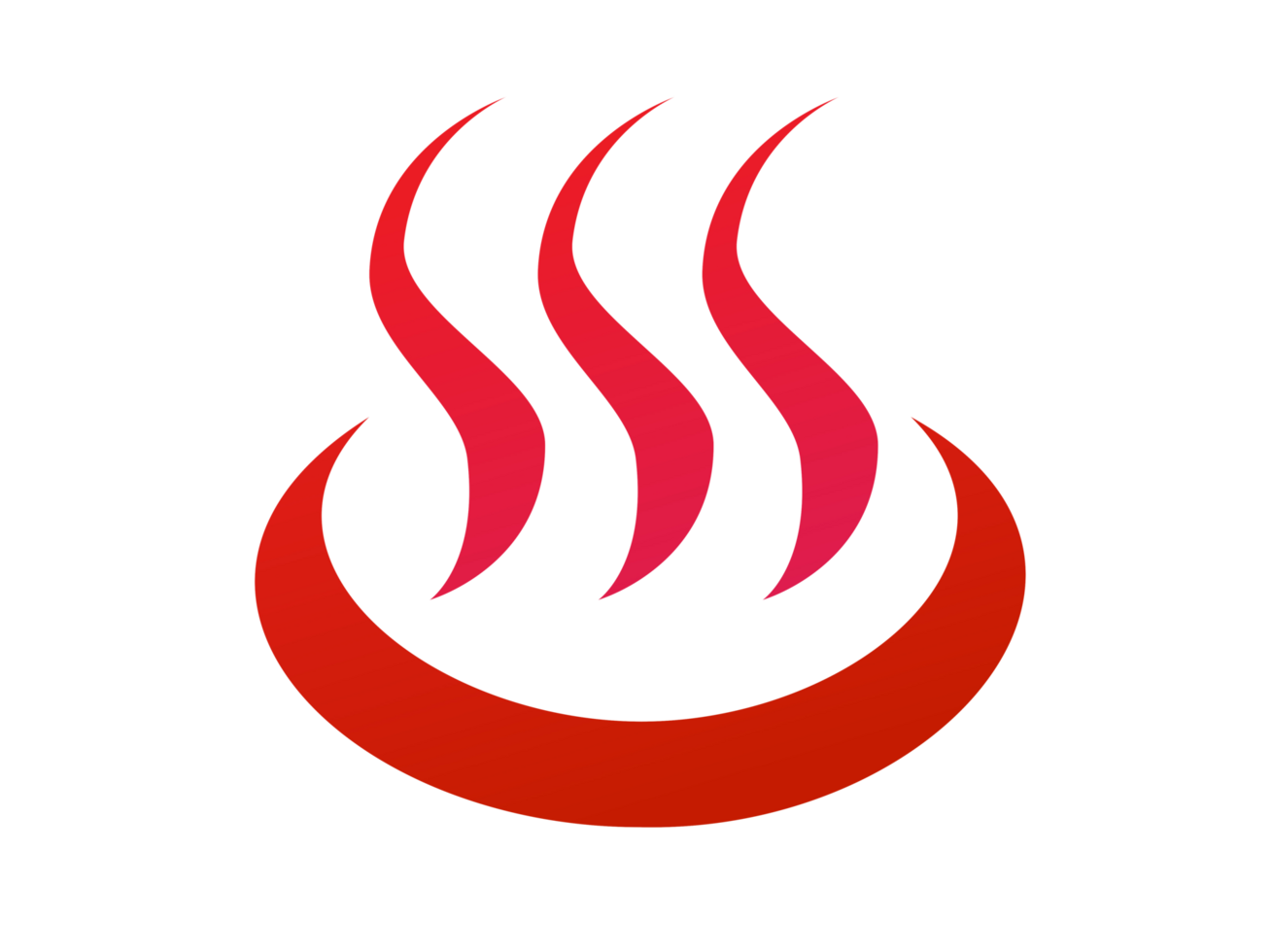 Red hot springs icon with steam rising from circular tub png