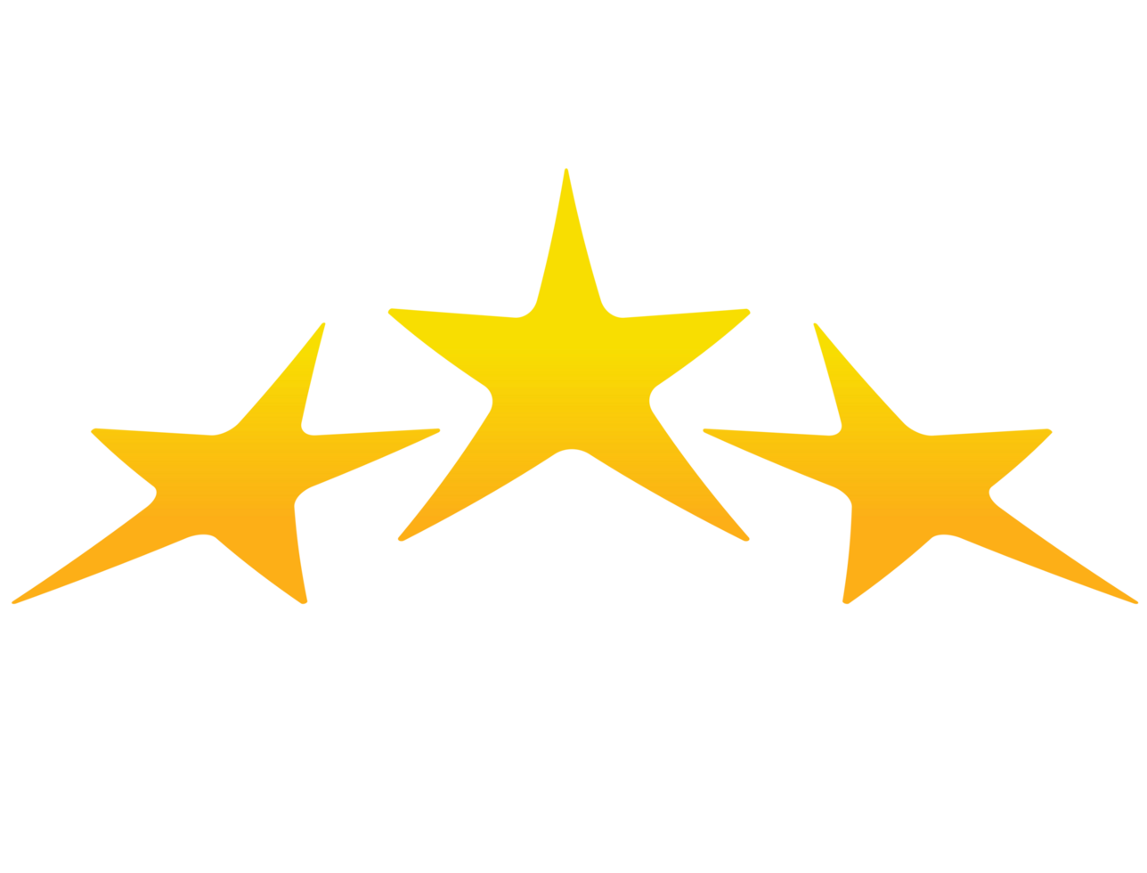 Y2K gradient yellow vintage three stars icon png