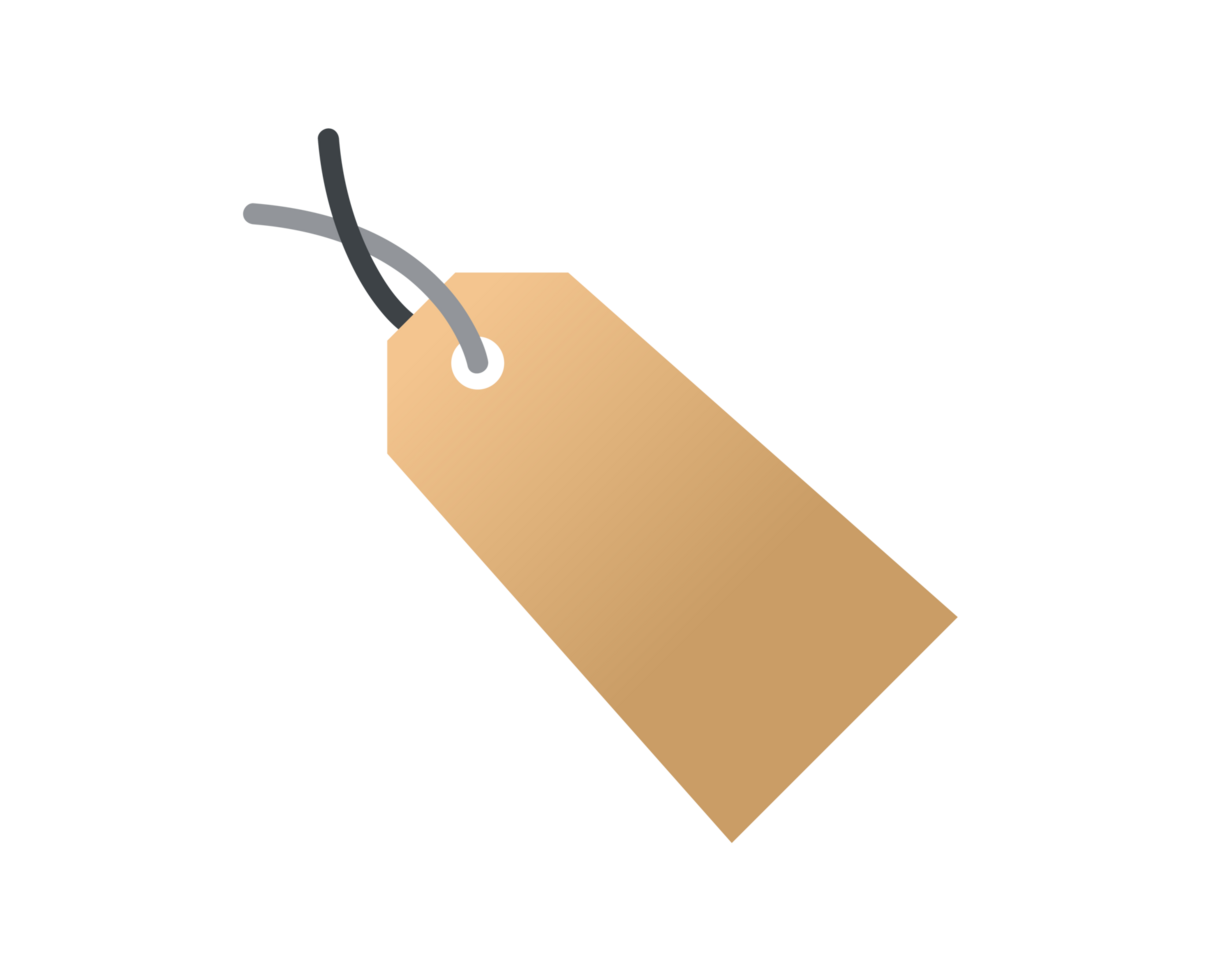 luz Castanho retangular preço tag com orifício e corda ícone png