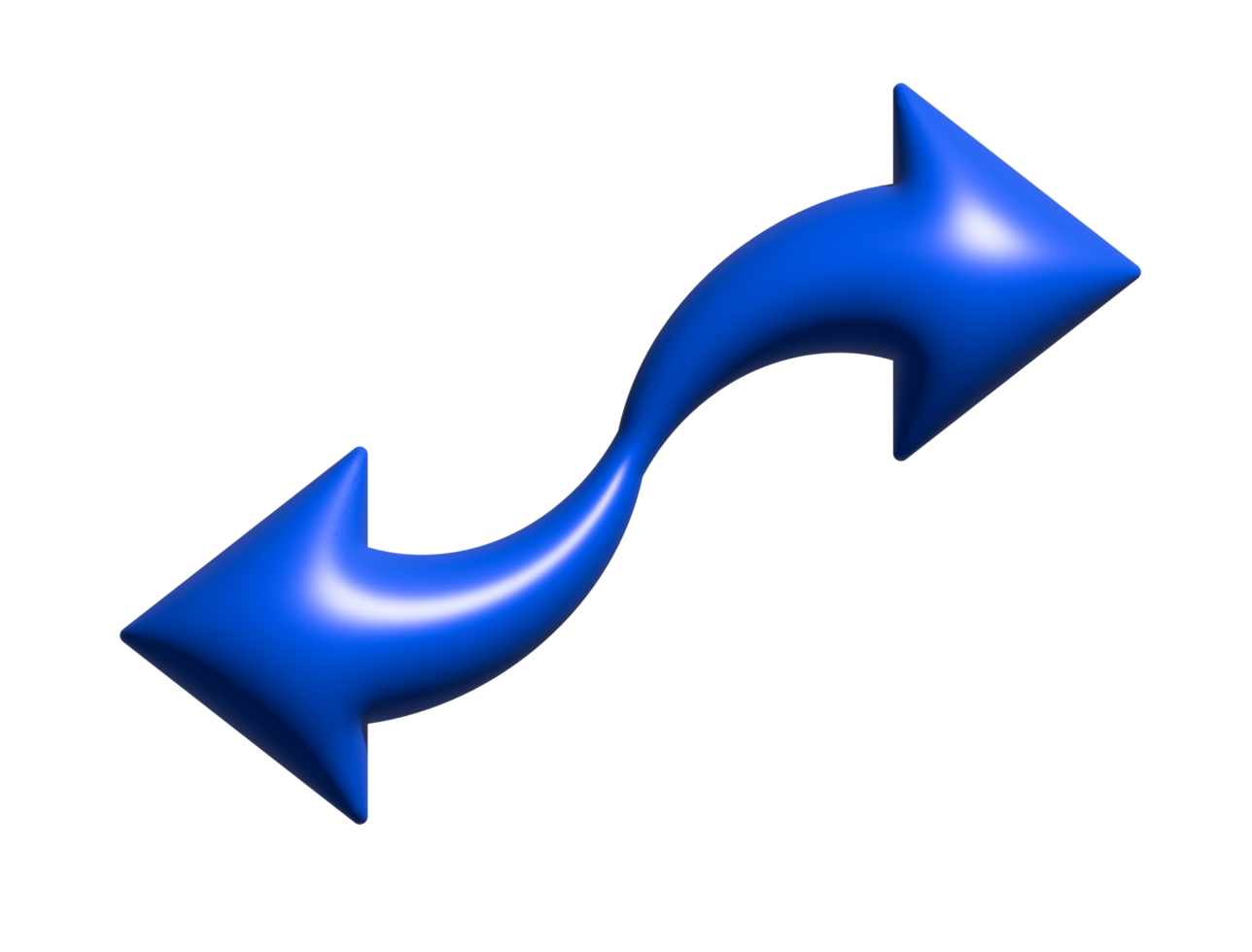 3D Y2K gradient blue retro two ways arrow icon png