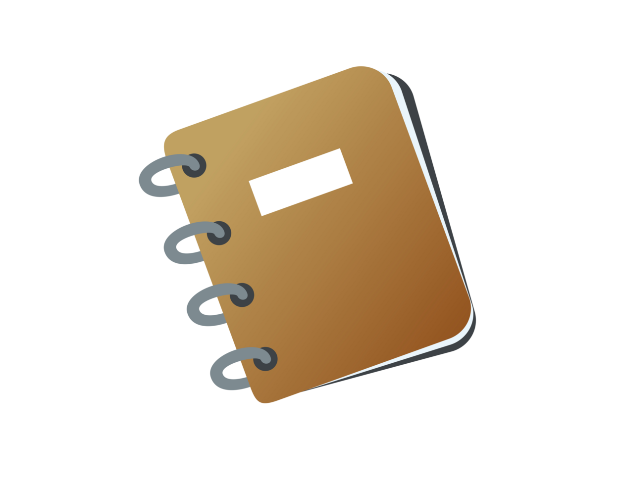 Isolated brown cover paper notepad, checklist file flat icon png