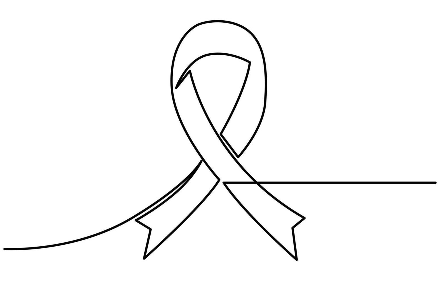 Continuous Line Art, AIDS Awareness, World AIDS Day, Ribbon Drawing vector