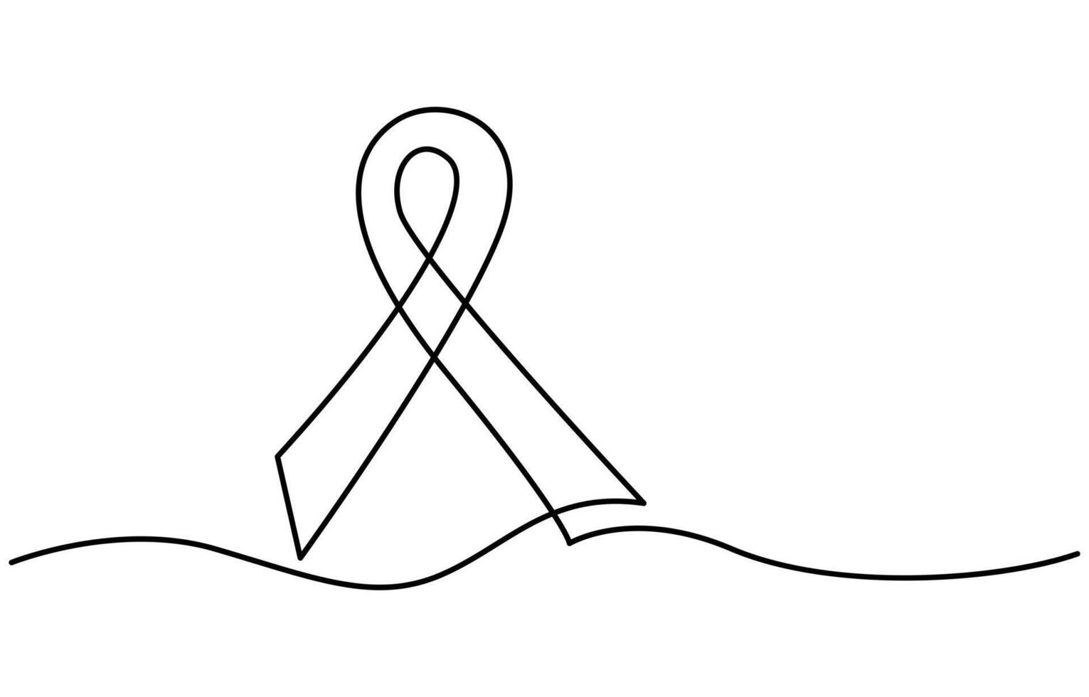 World AIDS Day Art, Continuous Line Drawing, AIDS Awareness Ribbon vector