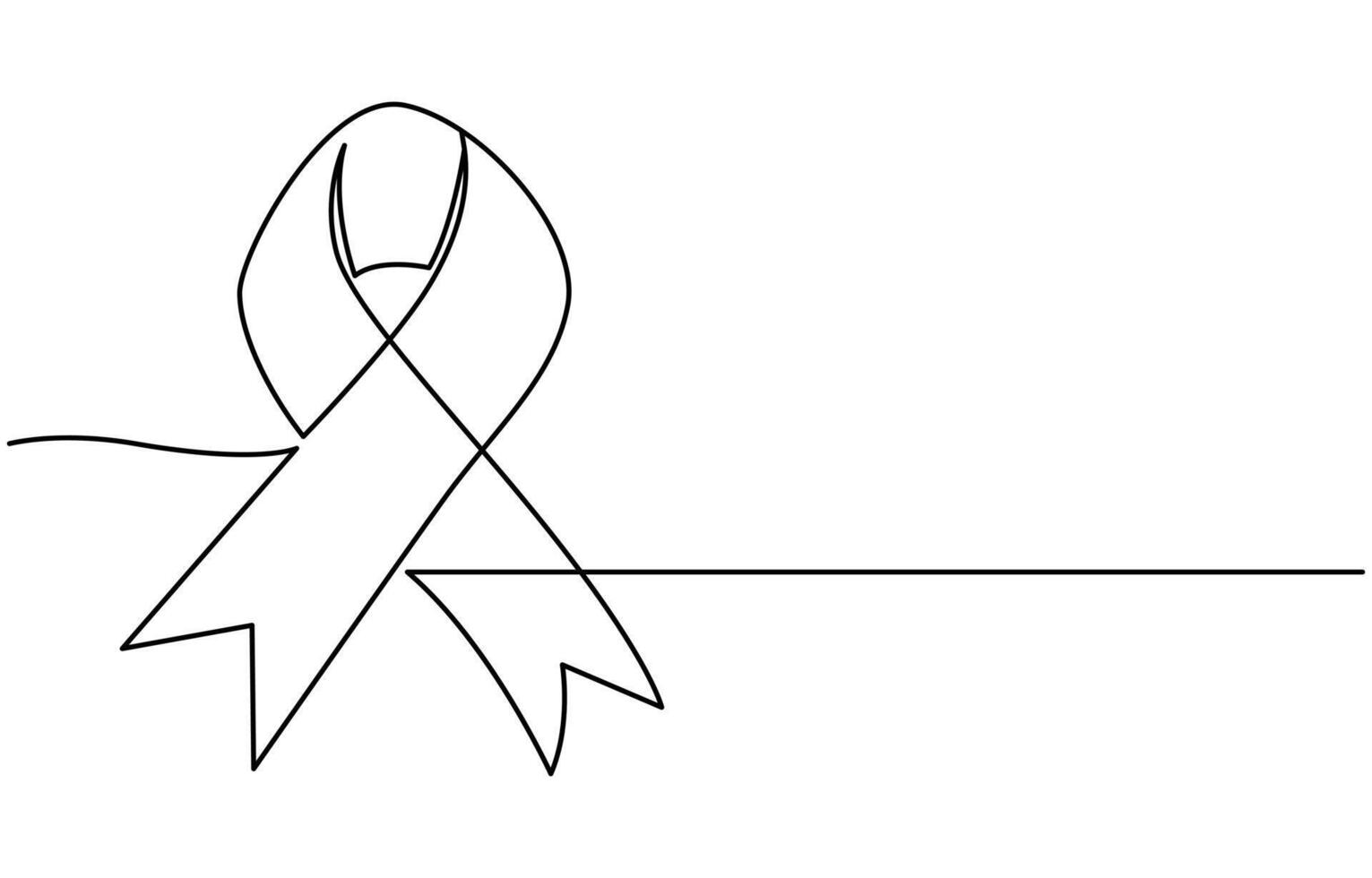 AIDS Awareness Ribbon, One Line Drawing, World AIDS Day, Continuous Art vector