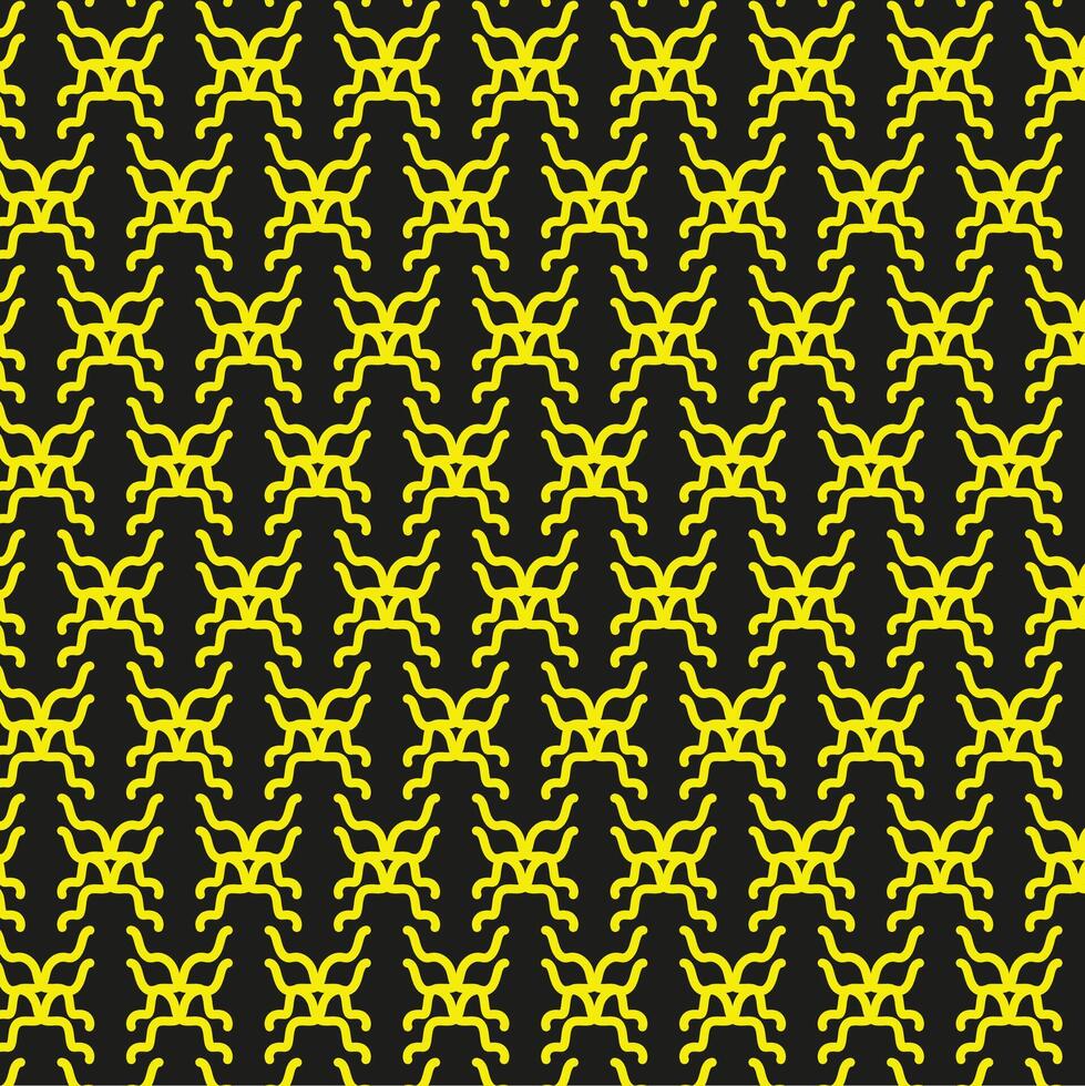 Seamless abstract pattern in yellow on a black background vector
