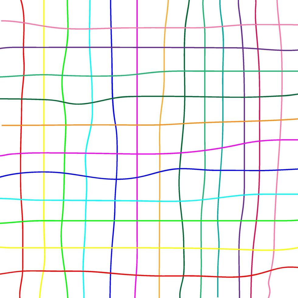 A grid of multi-colored lines drawn in doodle style on a white background vector