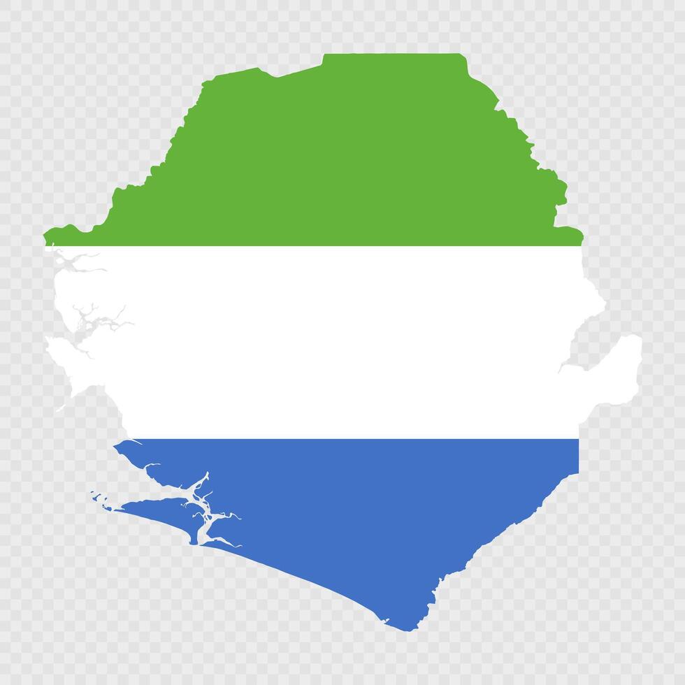 Sierra Leone map silhouette with flag. vector