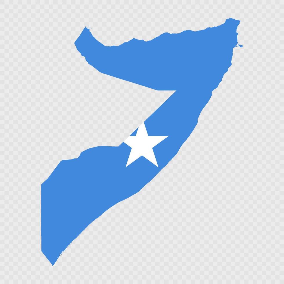 Somalia map silhouette with flag. vector
