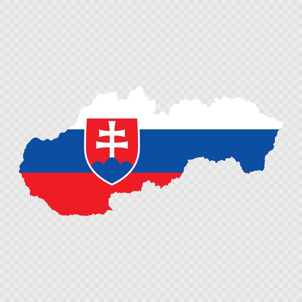 Slovakia map silhouette with flag. vector