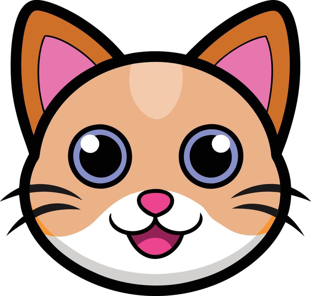 illustration cute kitty face vector