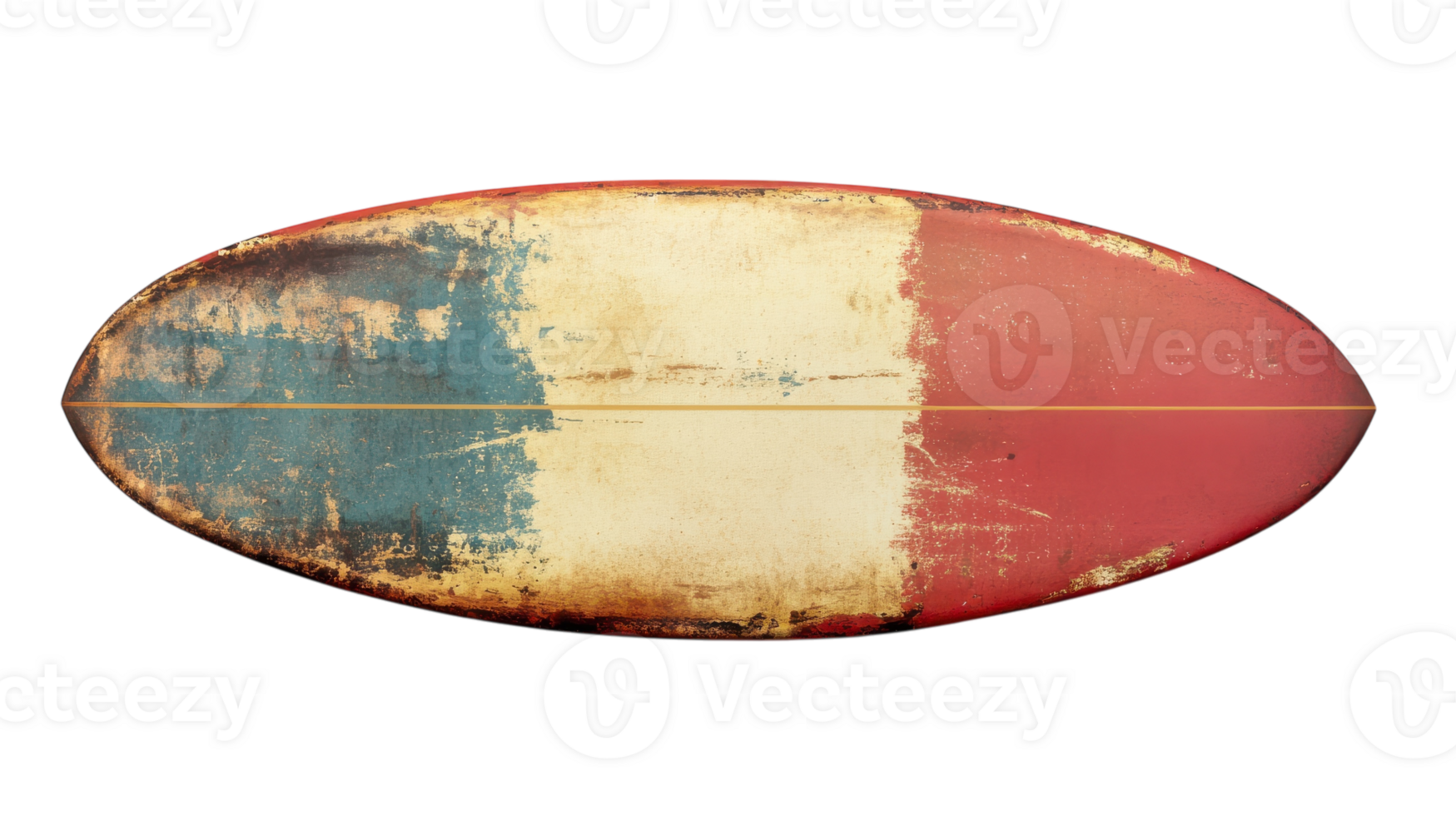 A surfboard with the flag of france painted on it png