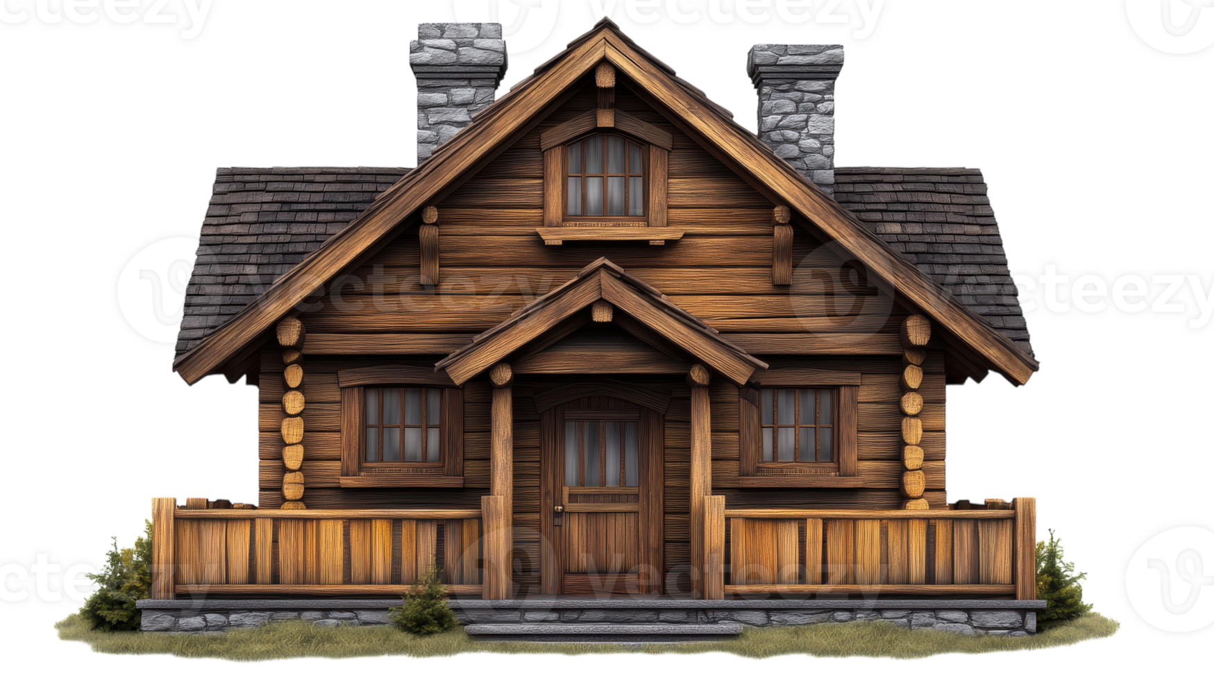 A wooden house with a porch and a porch png