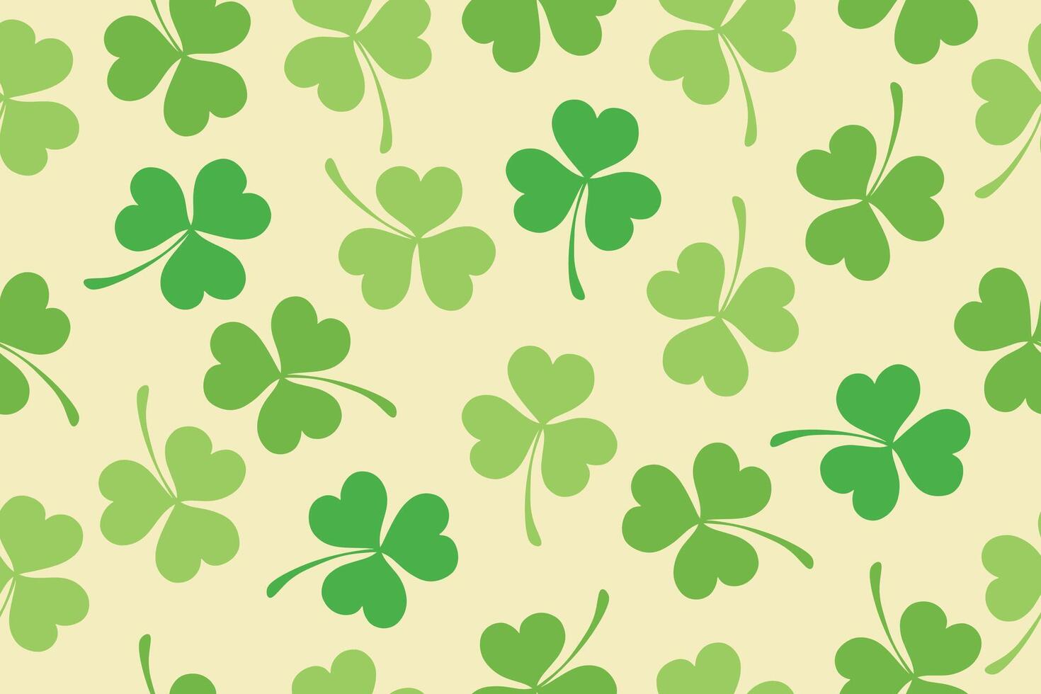 Seamless pattern of clover leaves for St. Patrick's Day. Suitable for wrapping paper, wallpaper, background, card and decoration. vector