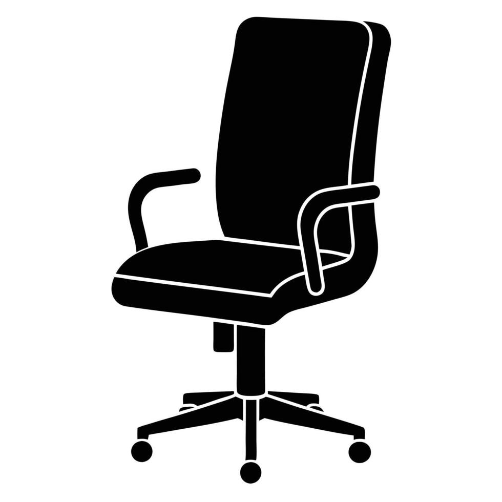 Minimalist Flat Silhouette of Ergonomic Office Chair for Remote Work vector