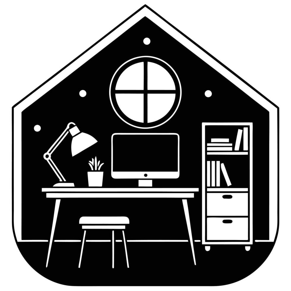 Contemporary Home Office Setup with Tech Gadgets mouse laptop tablet vector