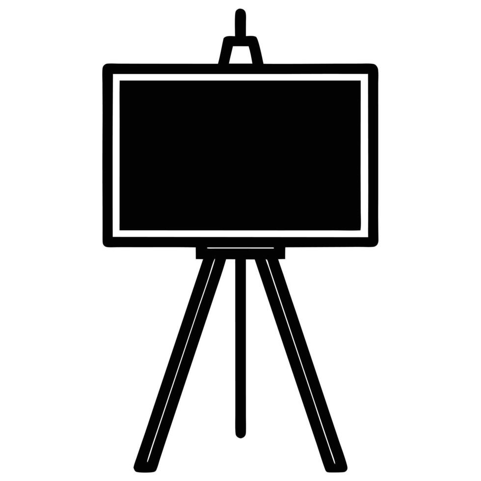 Whiteboard on Easel Silhouette Isolated vector
