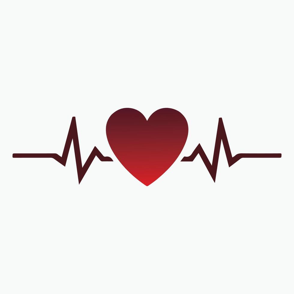Rhythmic Heart Symbol for Medical and Health Designs on a White Background vector