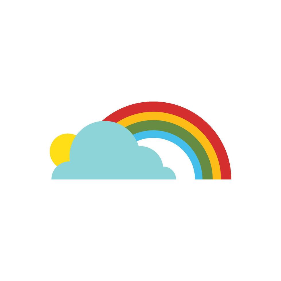 rainbow cloud andsun vector