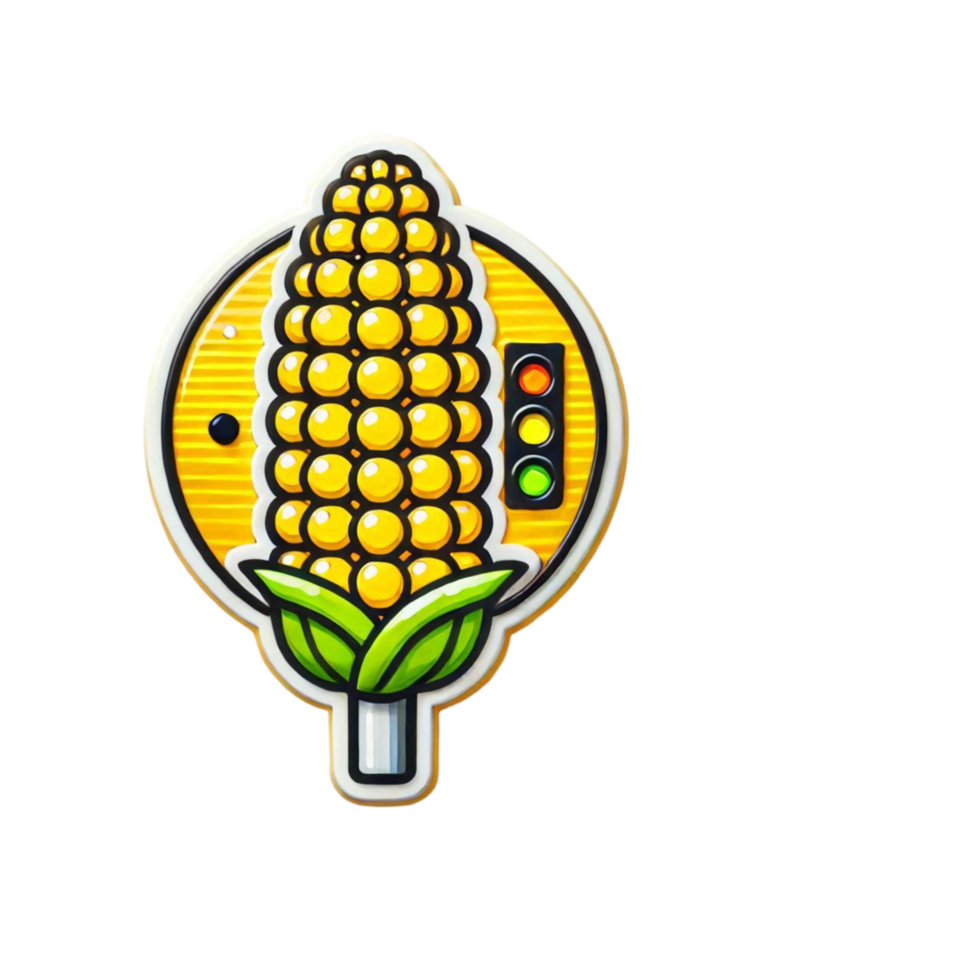 Close-up of a ripe yellow corn on the cob png