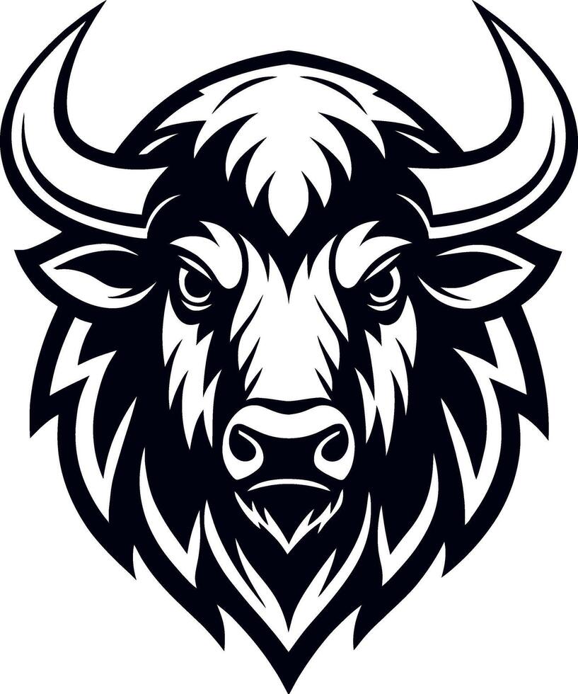 American bison buffalo head vector