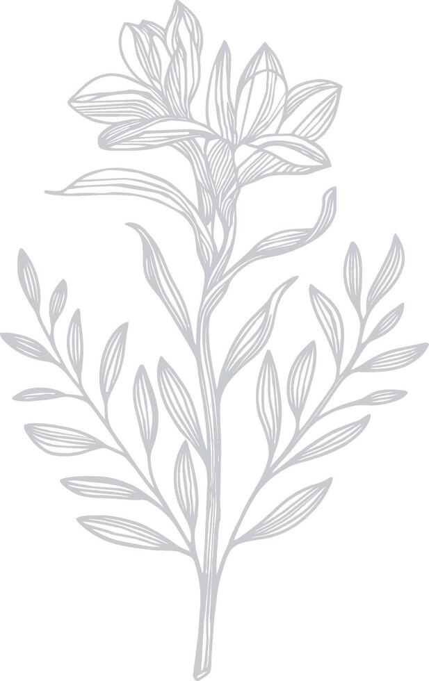 Trendy Greenery LEAF flowers vector