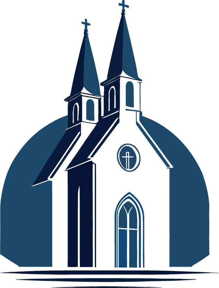 church building silhouette vector