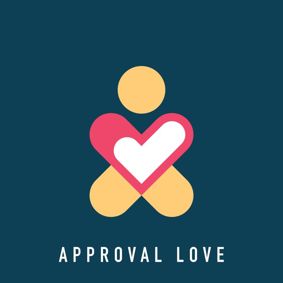 Unique approved love logo design. Profile, check and heart style. vector