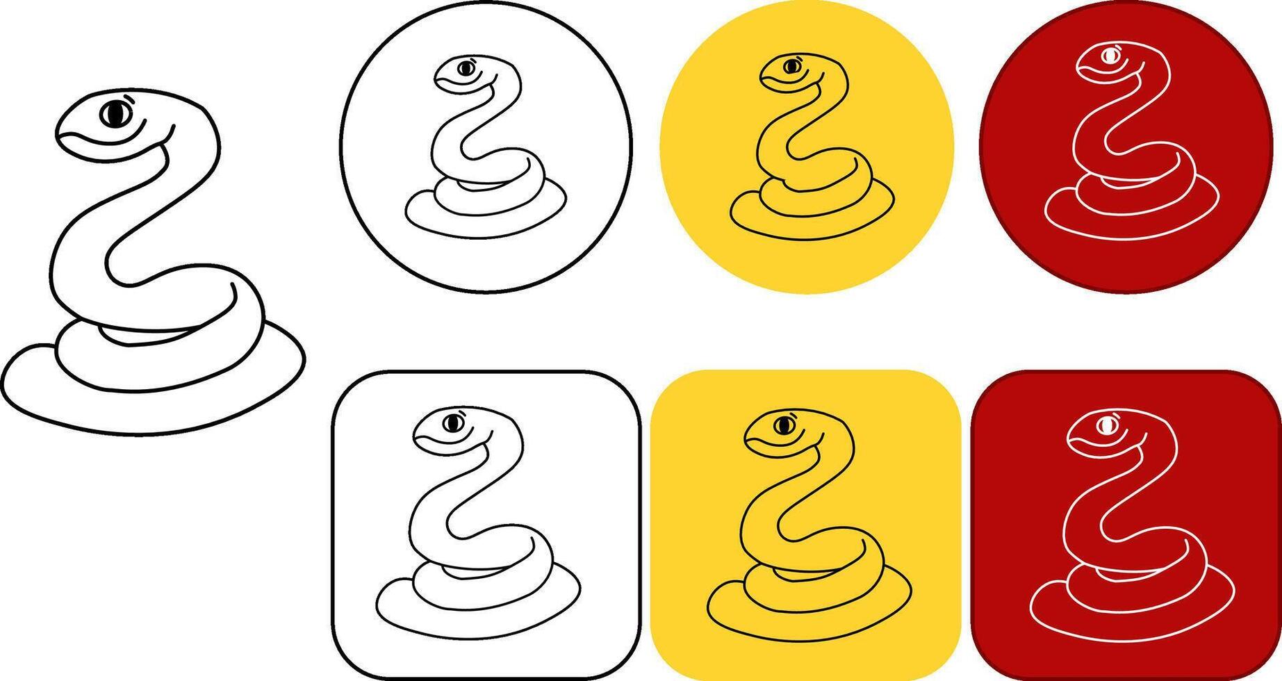 Silhouette of Snake Simple Design logo, rasal viper snake graphic line vector