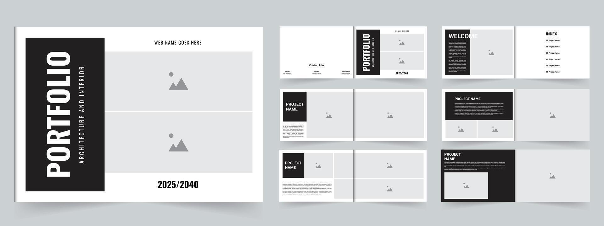 Modern Architecture portfolio template design landscape or real estate portfolio vector