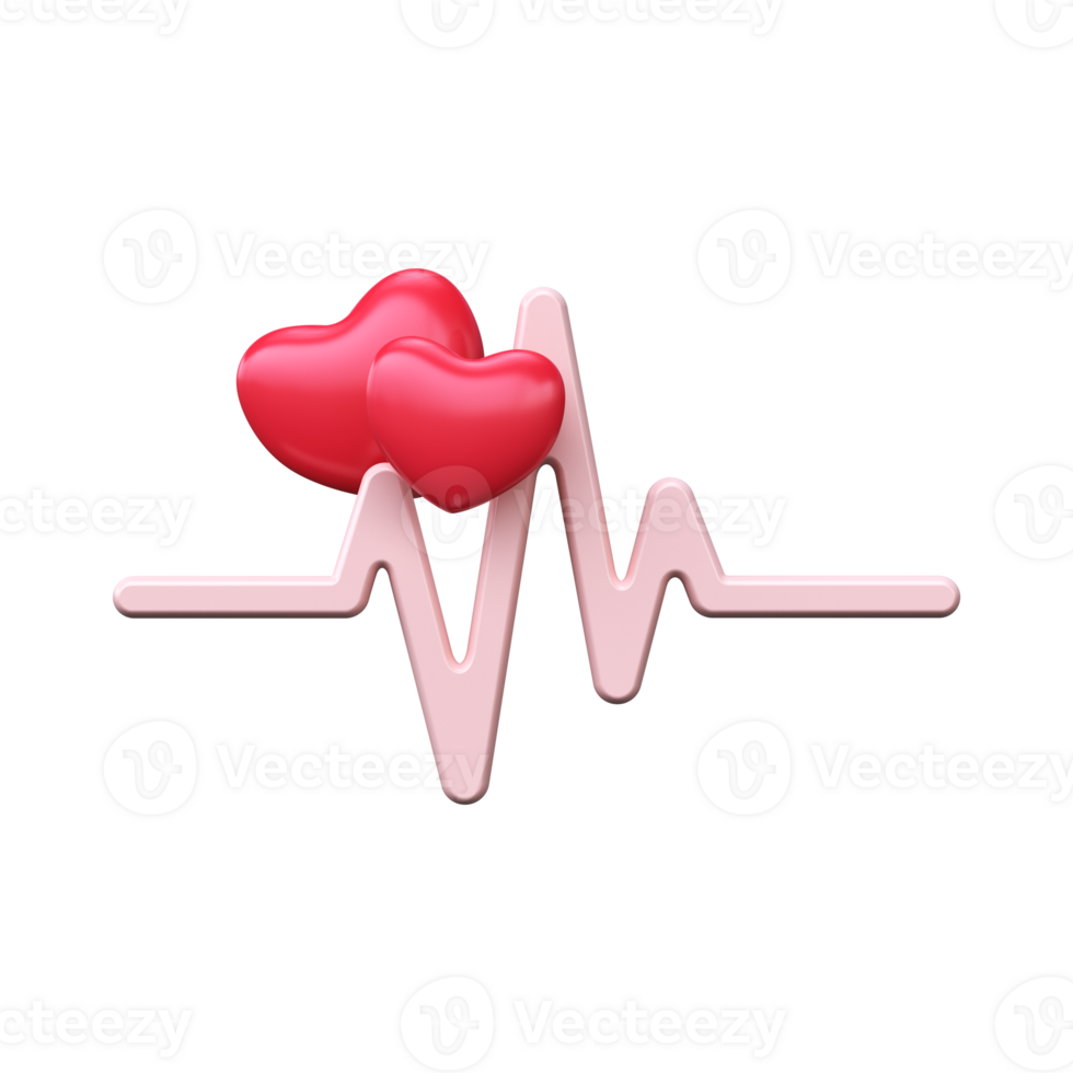 3d heartbeat symbol. png