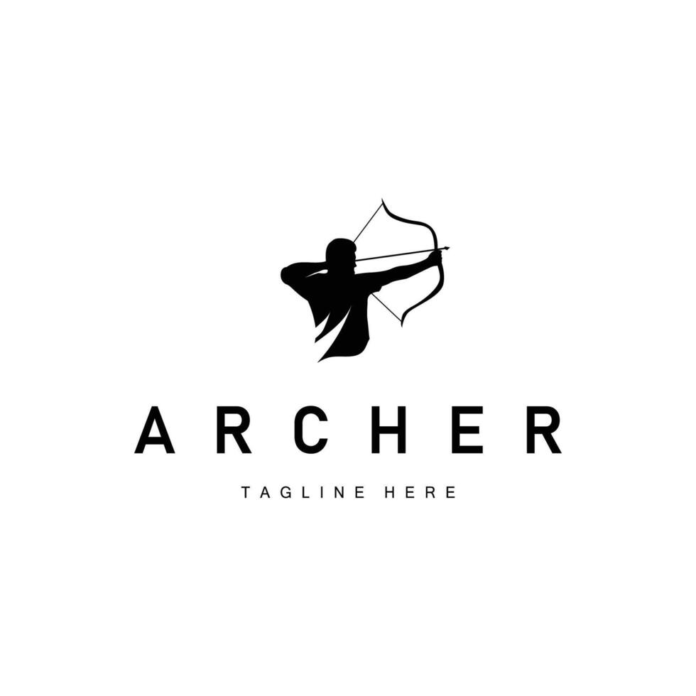 simple archer sports design simple archery logo black vector